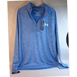 Under Armour Mens UA Tech Textured 1/2 Zip Blue Space Dye Pullover 1382797 M